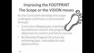 Scope of Curriculum: The -footprint- of the project