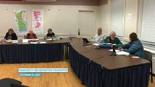 Community Preservation Committee Meeting November 12, 2024