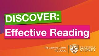 Discover: Effective Reading Strategies (with the Learning Centre)