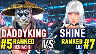 T8  DADDYKING (#5 Ranked Heihachi) vs SHINE (#7 Ranked Lili)  Tekken 8 High Level Gameplay