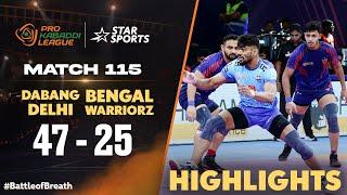 #DabangDelhi qualifies for playoffs with a win over #BengalWarriorz! | #ProKabaddiOnStar HIGHLIGHTS