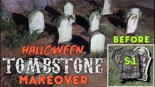 Halloween Decoration Ideas  Store Bought Halloween Tombstone Makeover