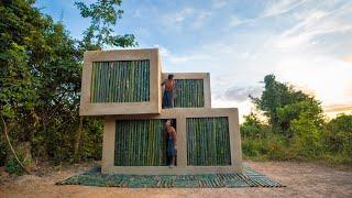 We Build The Most Beautiful contemporary Bamboo Villa House by Ancient Primitive Skills