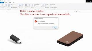 (Solved) The disk is not accessible. Disk Structure is corrupted and unreadable.