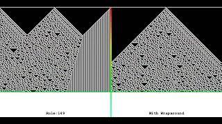 All 256 Cellular Automata in 1 dimension with single seed point