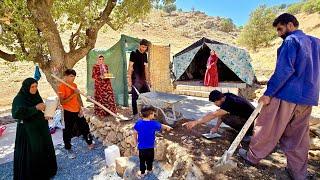 ️"Amir's Family Cementing the Farmyard: Delicious Pasta Time with Soghra and Mahin!"