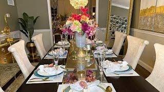 GLAM DINING ROOM TOUR!! //  How to refresh a Dining Room For Spring