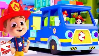 Wheels On The Firetruck + More Cartoon Vehicles and Children Rhymes