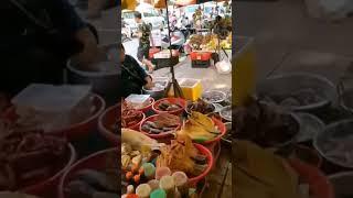 Cambodian People Activities in Local Market Scene in Early Morning