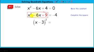 Solving Quadratic Equations by Completing the Square