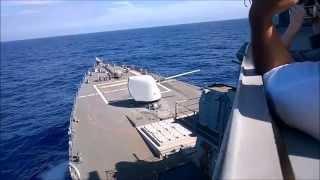 USS Paul Hamilton (DDG-60) 5in Gun and 25mm Live Fire Exercise