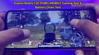 Xiaomi Redmi 12C PUBG MOBILE Gaming Test & Battery Drain Test  | Mediatek Helio G85