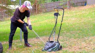 Angry Gardener Destroys Lawn Mower (With Motor Burn Out)