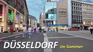 Düsseldorf walking 4K | Ein heißer Sommerabend