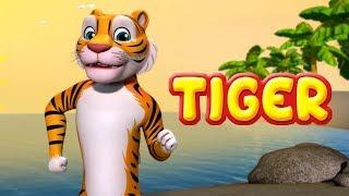 Tiger Song | Animal Rhymes and Dance for Children | Infobells