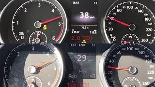 Golf7 1.6 TDI Stage1 By TopTuning Treviso Vs Golf7 2.0 TDI Stock 150cv