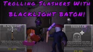 These Slashers Won’t Ever Play Again…. Roblox Survive The Night BLACKLIGHT BATON TROLLING!