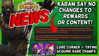 Bugs That Are Being Fixed | Kabam Remain Firm on WOF | Lore Corner + Rare Champ Acquisition [MCN]