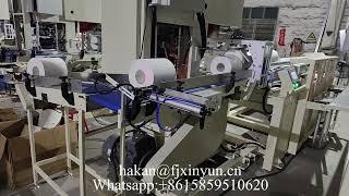 Automatic kitchen towel paper maxi roll band saw cutting machine