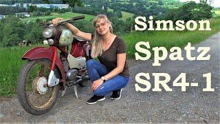 Simson Spatz SR4-1 Bj 1967 Original DDR Patina Probefahrt Vorstellung Sound Oldtimer Blondie