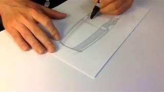 How to draw a water bottle/marker rendering