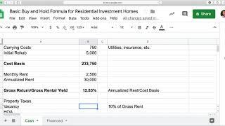 How to Calculate Basic Buy and Hold Returns for Rental Property