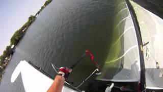 Hobie 20 Solo Righting - First person view - GoPro Hero Cam