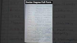 Doctor degree full form## (Part -2).# Bsc MRT# MLT##