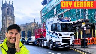 Truck Driver Challenging Load Inside City Centre