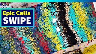Acrylic Pouring SWIPE Technique - With RULE OF THIRDS??? Epic Cells! Fluid Painting for Beginners