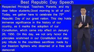 Best speech on republic day 2024  | republic day speech in english | 26 january speech | #speech