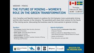 CIM & Embassy of Sweden Webinar: Future of Mining - Women's Role in the Green Transformation