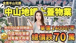 中山地鐵上蓋物業丨步行500米到地鐵口丨市區地段落樓就有兩大商場，萬象匯，假日廣場丨單價14000一平方 總價跌咗70萬一套 毛坯交付