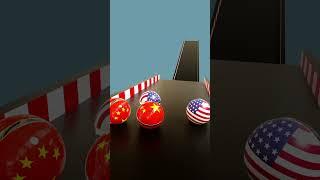 Marble Race - USA V China #satisfying  #animation
