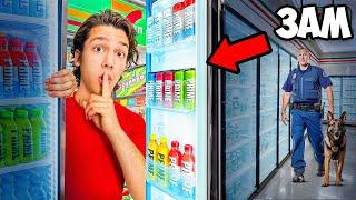 I Survived Overnight IN A 7-ELEVEN?! *Bad Idea*