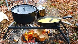 Cooking HOMEMADE Campfire Meals- Winter Hot Tent Camping