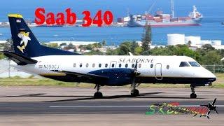 Seaborne Airlines Saab 340 in action @ St. Kitts (HD 1080p)