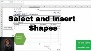 How to select and insert shapes with messages in Excel