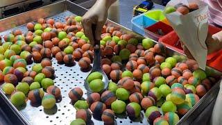 Amazing ! Rainbow Colors Sweet Potato Balls - Taiwanese Street Food