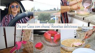 VLOG/ NO ACONCHEGO DO LAR/ VIDA SIMPLES/ CHUVA ABENÇOADA/ BOLO ROSA + SOBREMESA DELICIOSA E MAIS....