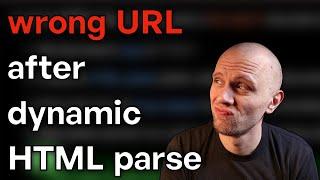 Wrong document URL after parsing some HTML dynamically