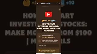 How to start investing in stocks make money from $100 memefi code #memefi #memegirls #telegram