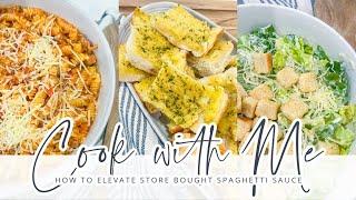 COOK WITH ME // HOW TO ELEVATE STORE BOUGHT SPAGHETTI SAUCE // CHARLOTTE GROVE FARMHOUSE