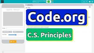 Code.org Lesson 11 Functions Make the Quote Maker App | Activity Guide | Answer Tutorial | Unit 4