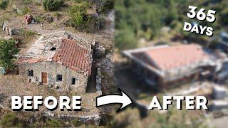 ONE YEAR TIMELAPSE in 45 minutes | COUPLE RENOVATING 100+ y.o ITALIAN STONE HOUSE