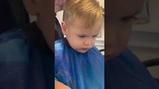 ONE YEAR OLD BOY GETS HIS FIRST HAIRCUT  #shorts