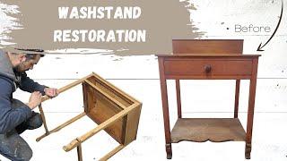 Refinishing an Antique Washstand // Furniture Restoration