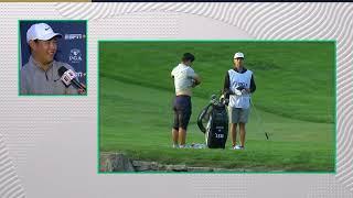 Tom Kim goes waist-deep in mud at The PGA Championship