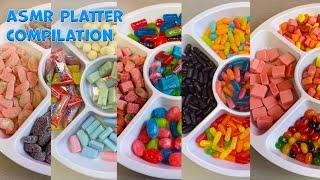 ASMR CANDY PLATTER COMPILATION | Sour Patch | Jolly Rancher | Hi-Chew | Mike and Ike | Starburst