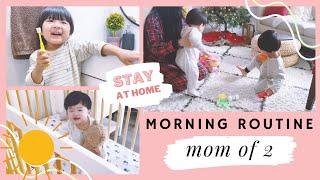 MORNING ROUTINE MOM OF 2 | MORNING MOTIVATION | PRODUCTIVE STAY AT HOME MOM | Phuong Mehmeh